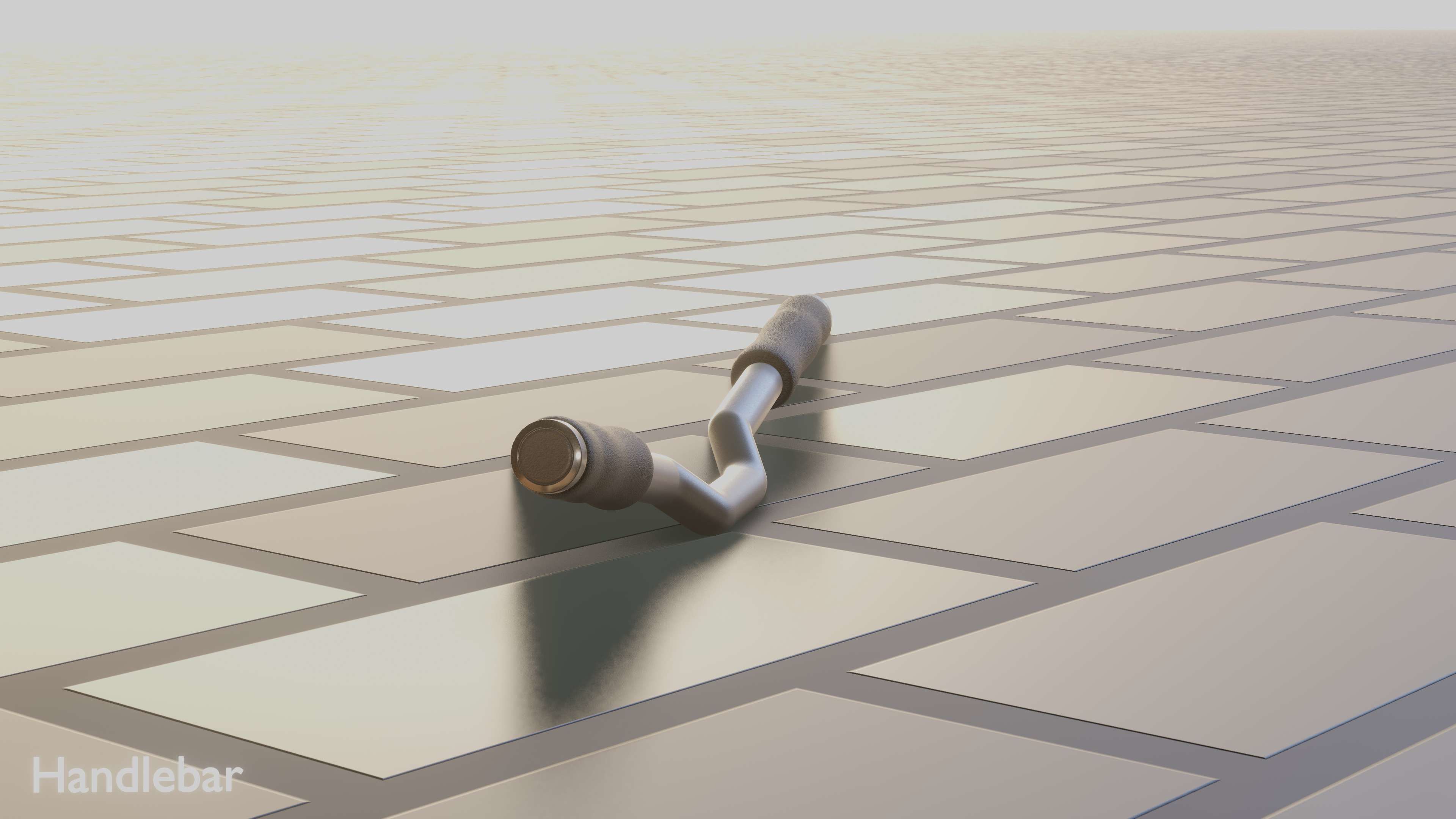 E-Scooter Handlebar with procedural PBR material setup 3D model_32