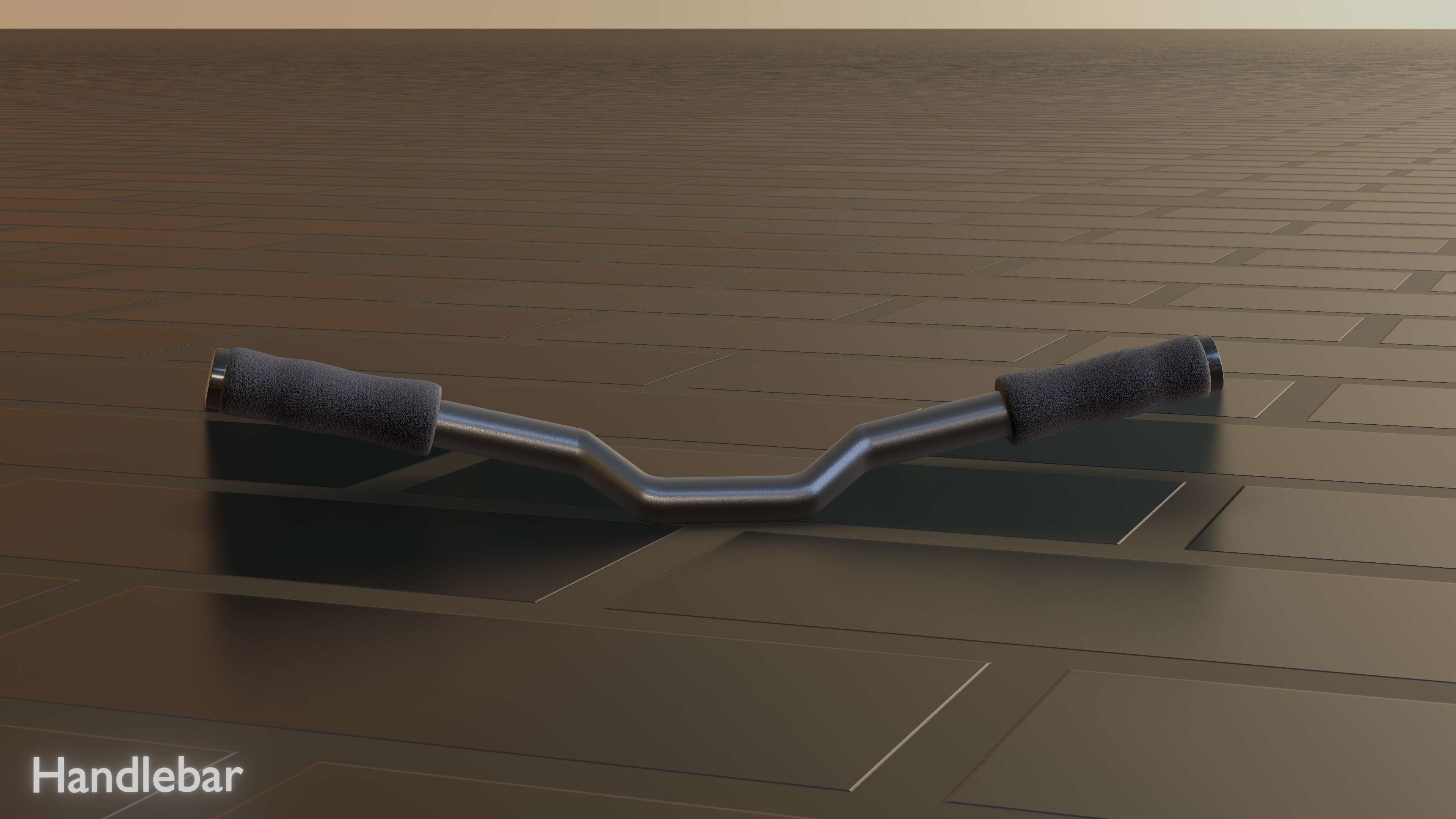 E-Scooter Handlebar with procedural PBR material setup 3D model_46