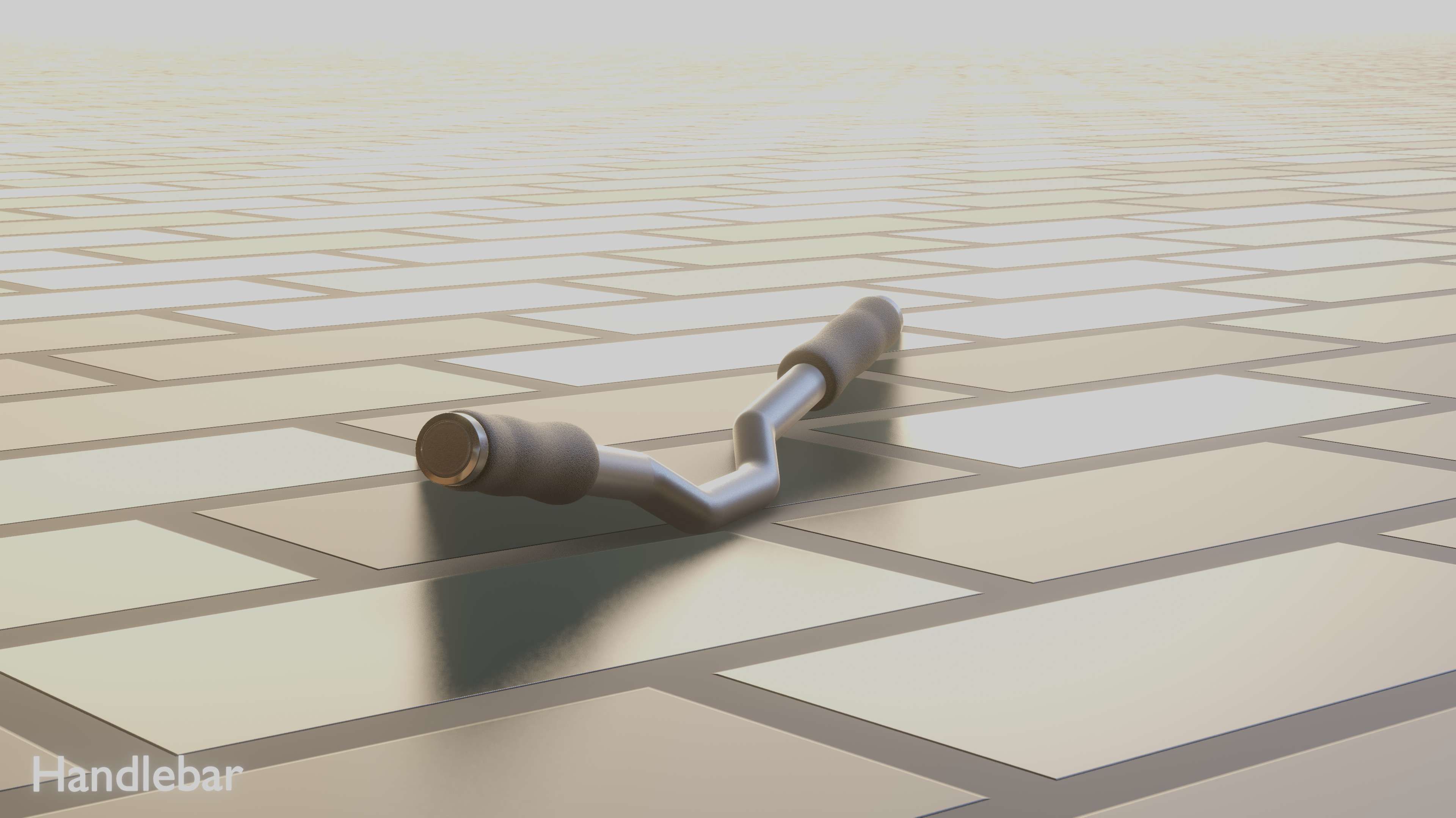 E-Scooter Handlebar with procedural PBR material setup 3D model_34