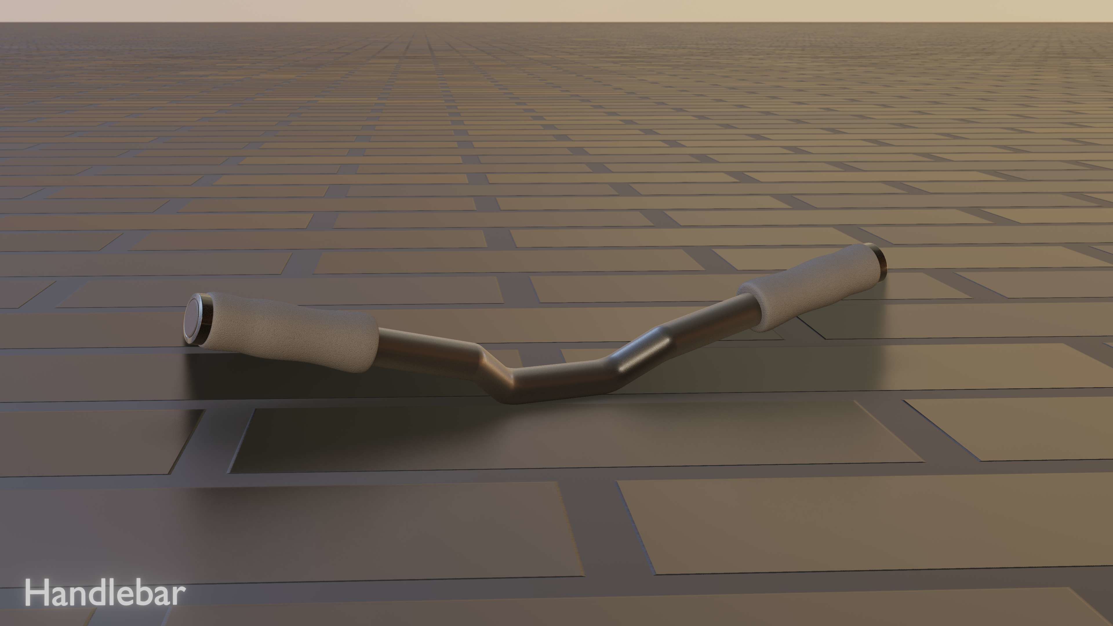 E-Scooter Handlebar with procedural PBR material setup 3D model_77