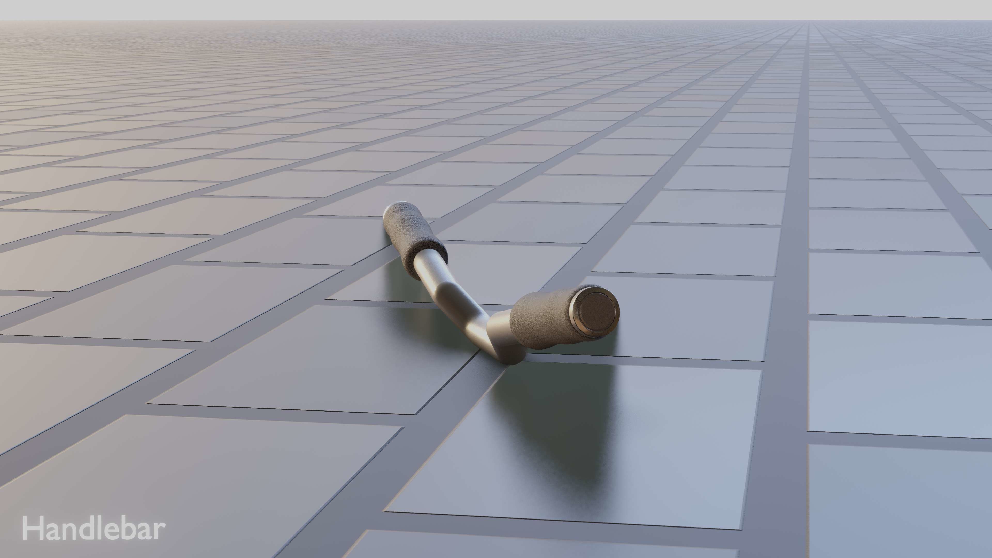 E-Scooter Handlebar with procedural PBR material setup 3D model_26