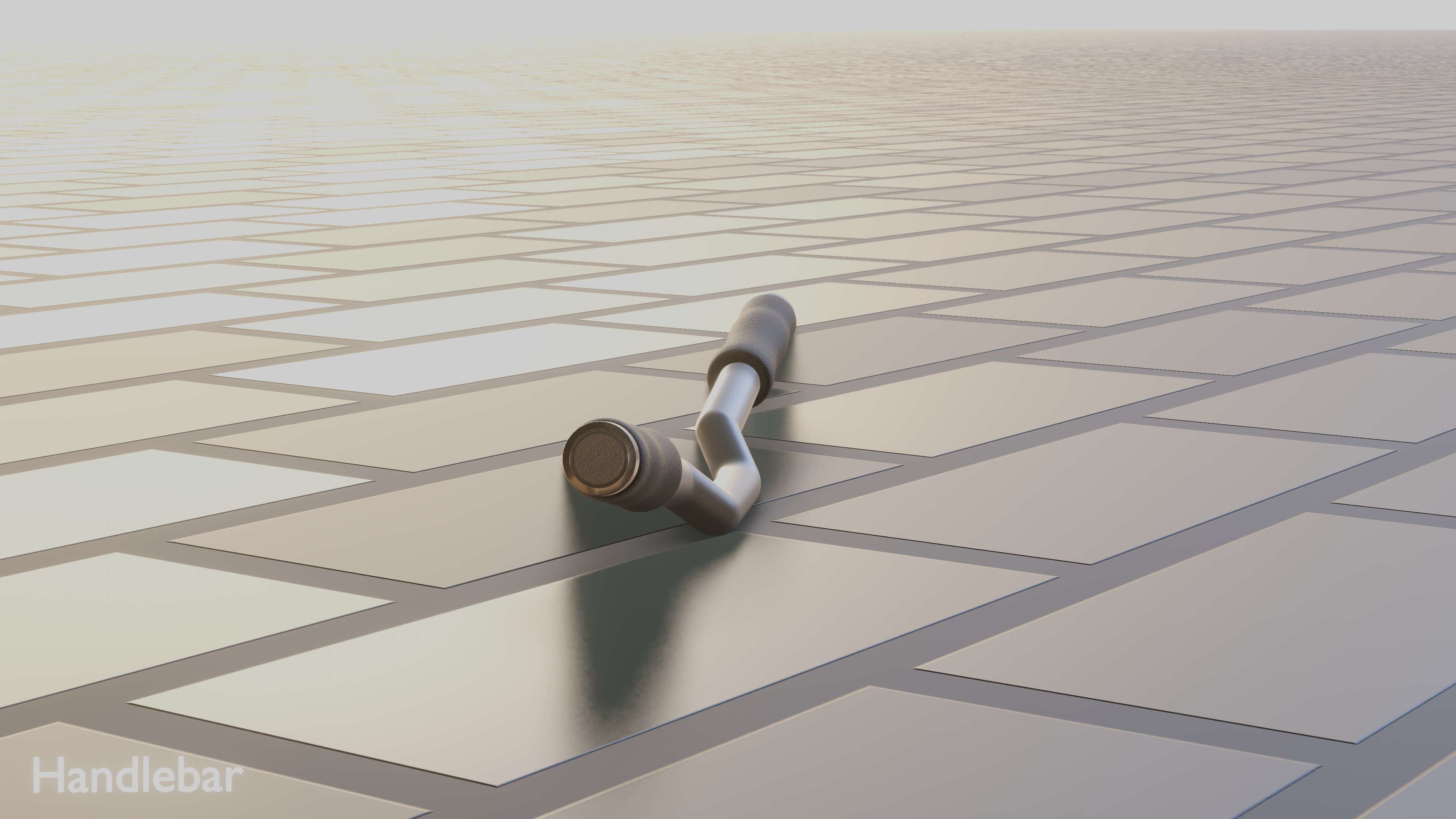 E-Scooter Handlebar with procedural PBR material setup 3D model_31