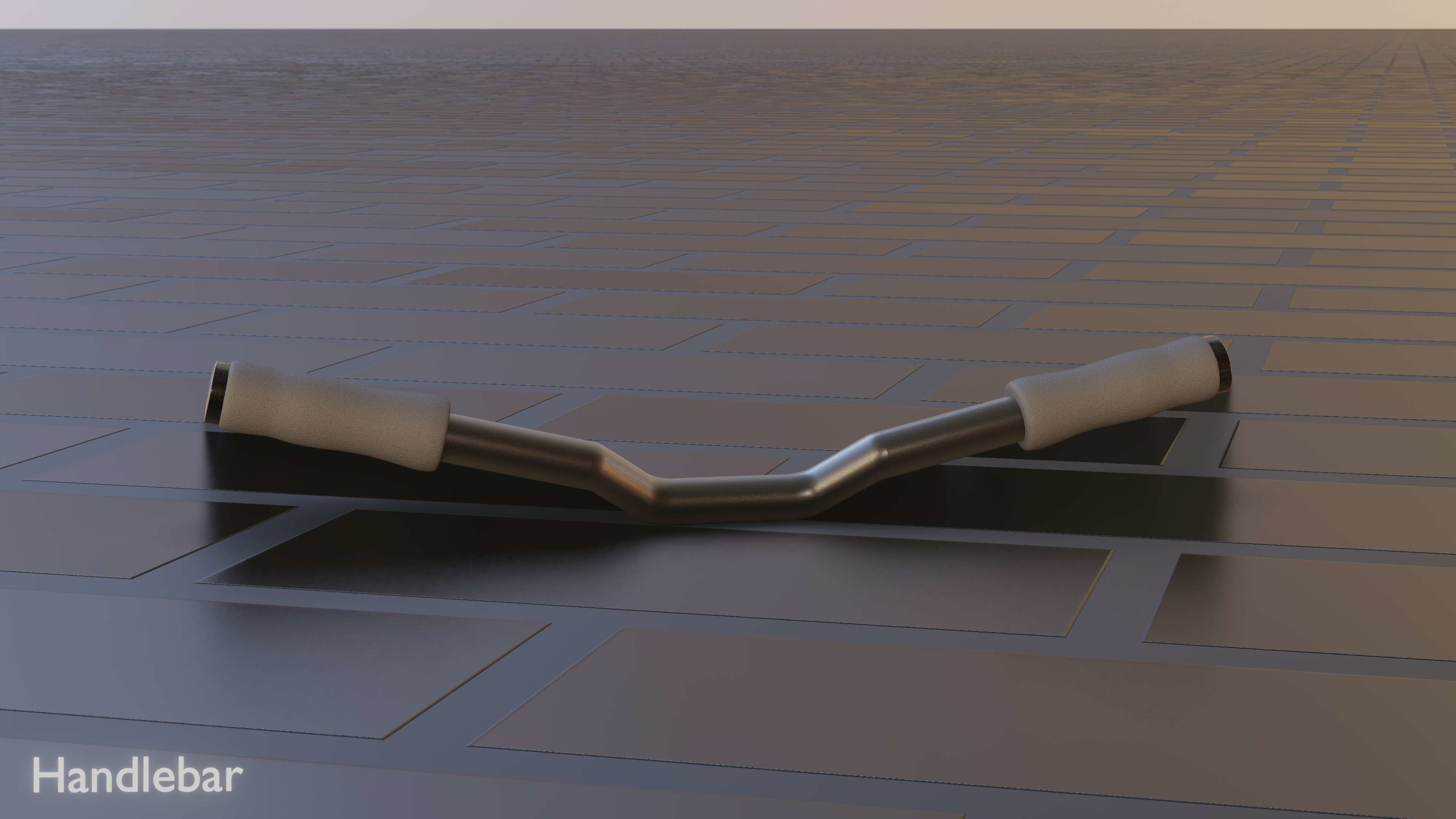 E-Scooter Handlebar with procedural PBR material setup 3D model_9