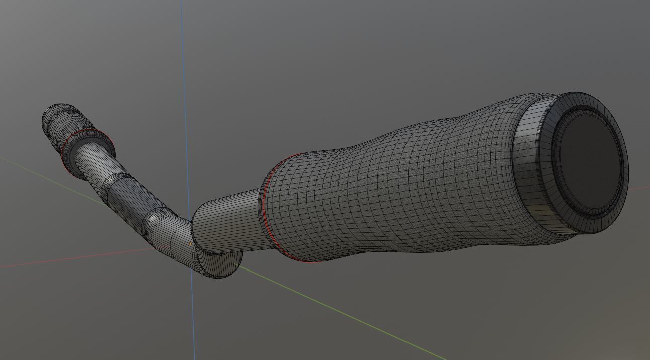 E-Scooter Handlebar with procedural PBR material setup 3D model_5