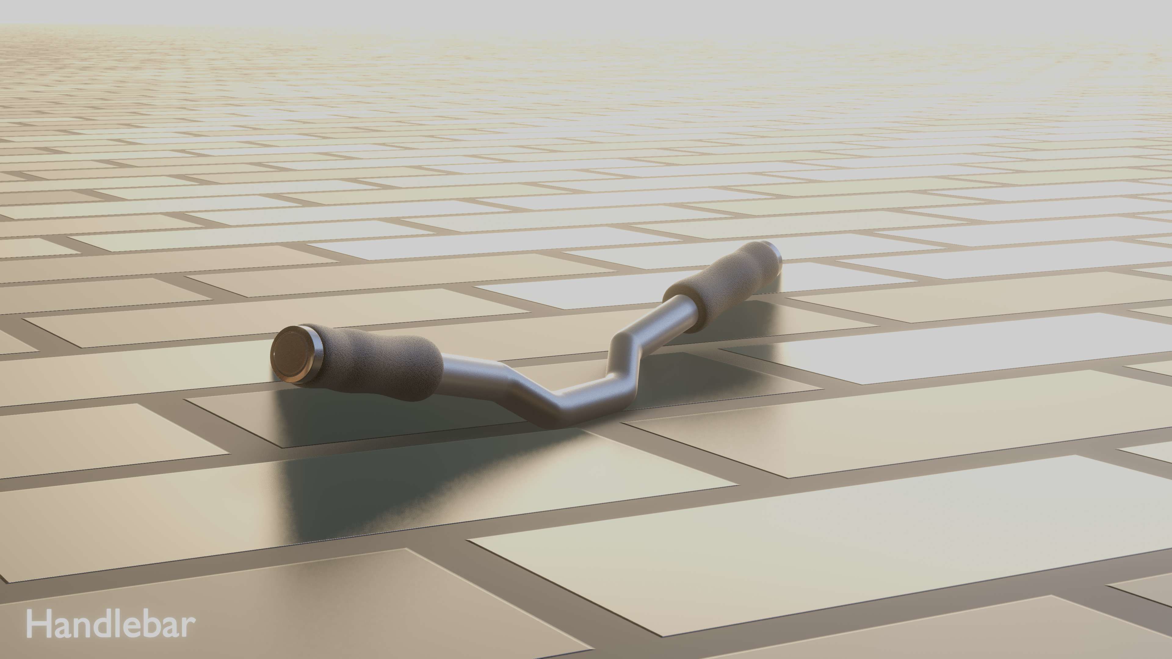 E-Scooter Handlebar with procedural PBR material setup 3D model_36