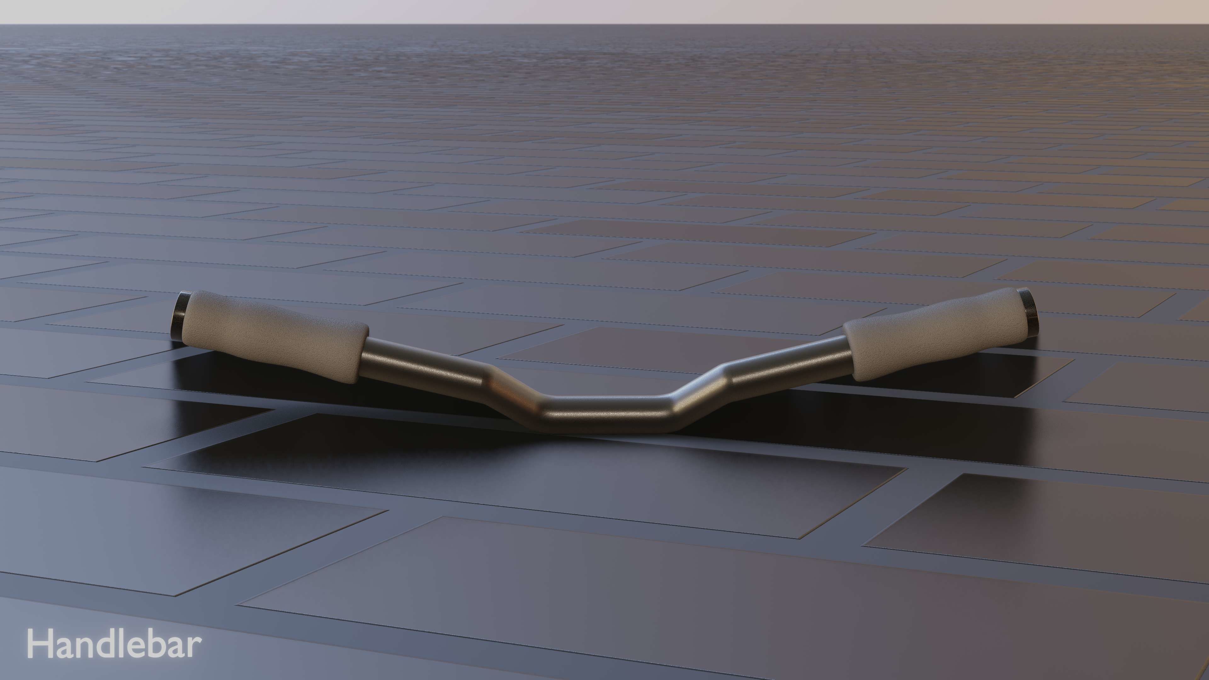 E-Scooter Handlebar with procedural PBR material setup 3D model_11