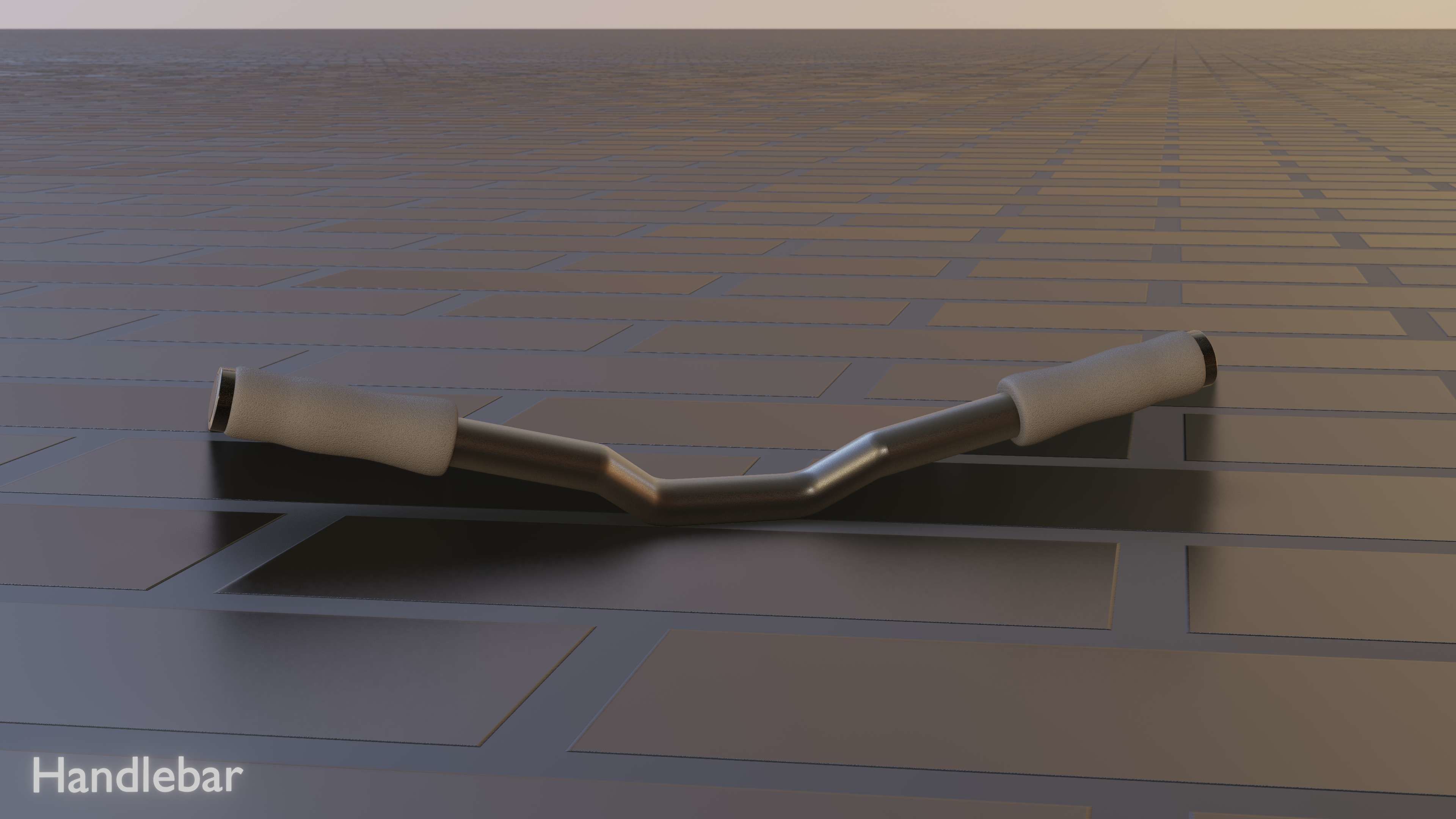 E-Scooter Handlebar with procedural PBR material setup 3D model_8