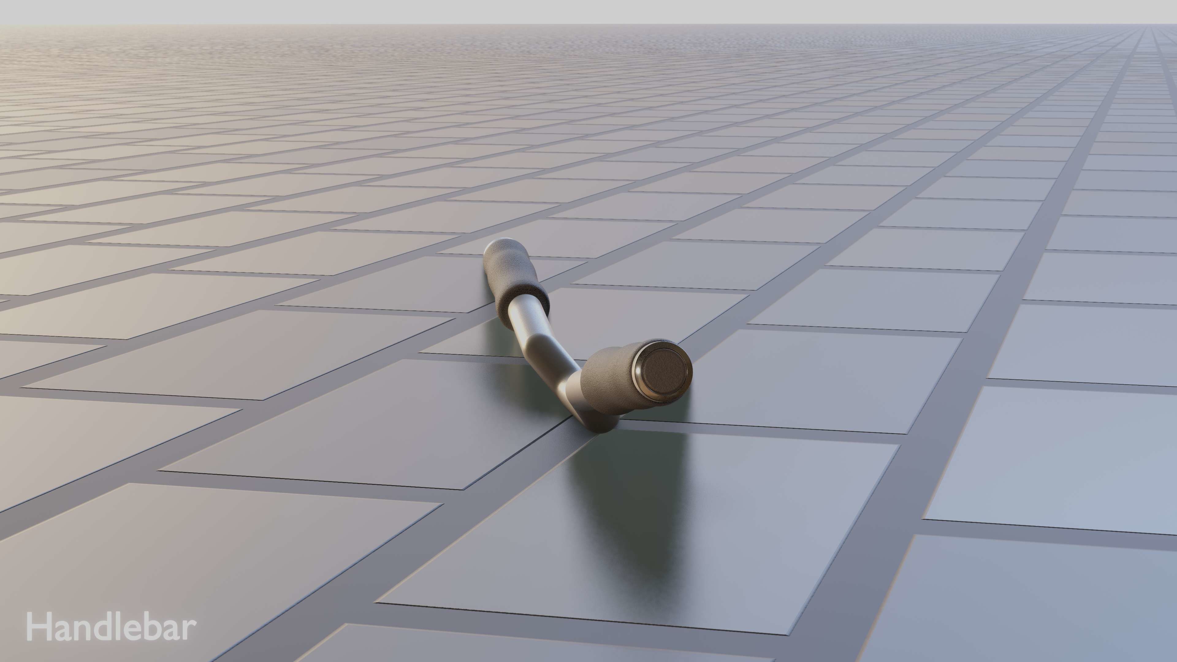 E-Scooter Handlebar with procedural PBR material setup 3D model_27