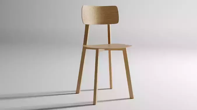 Wooden Chair Low-poly 3D model