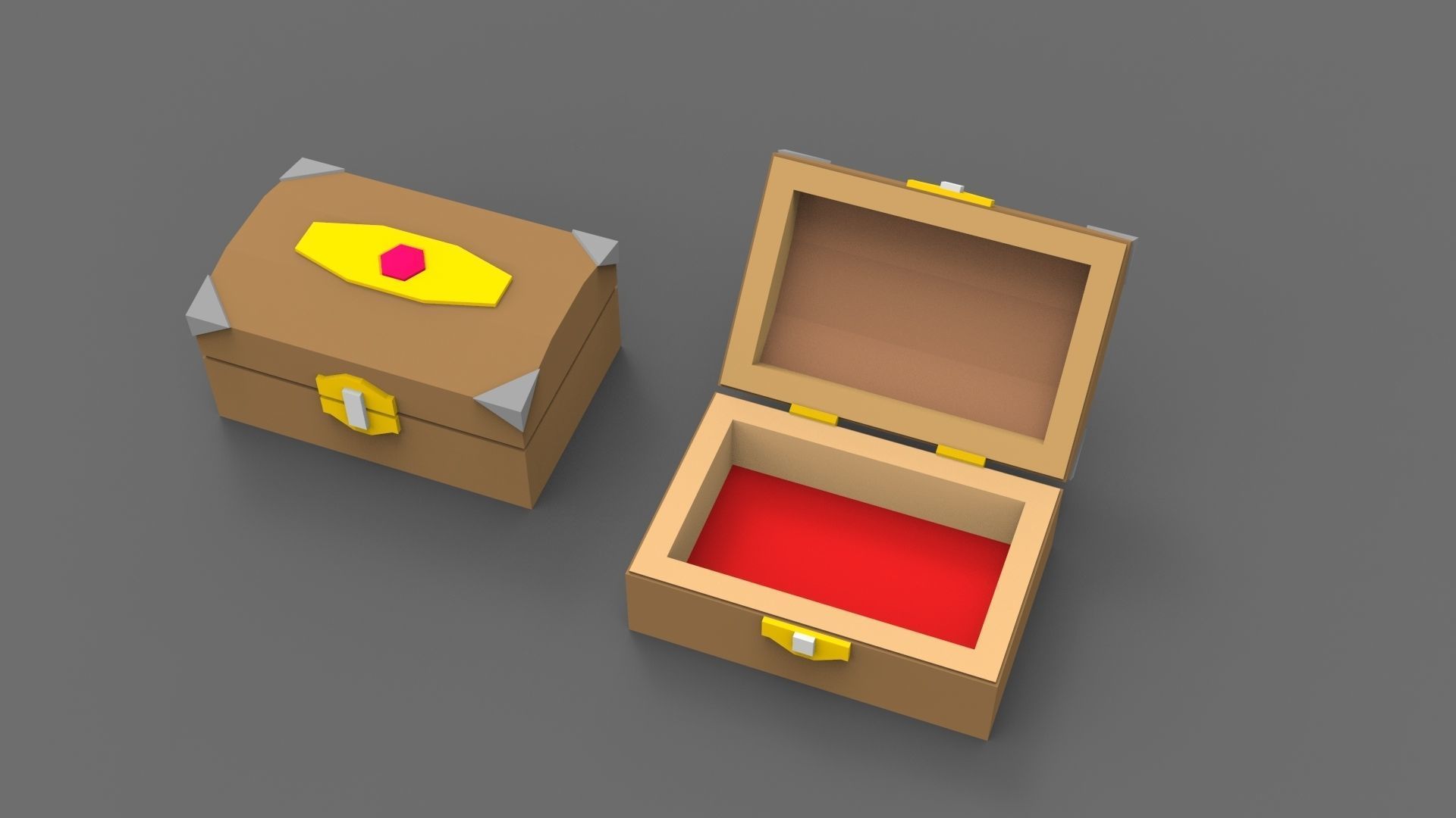 Low Poly Stylized Casket Lowpoly 3D model Low-poly 3D model_3