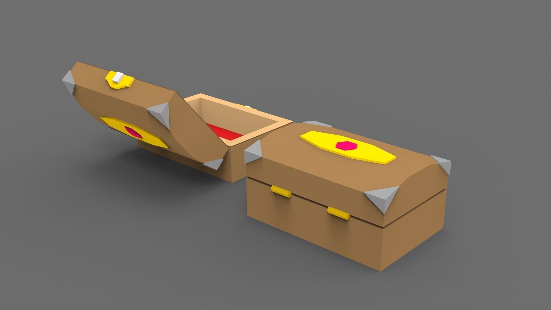 Low Poly Stylized Casket Lowpoly 3D model Low-poly 3D model_2