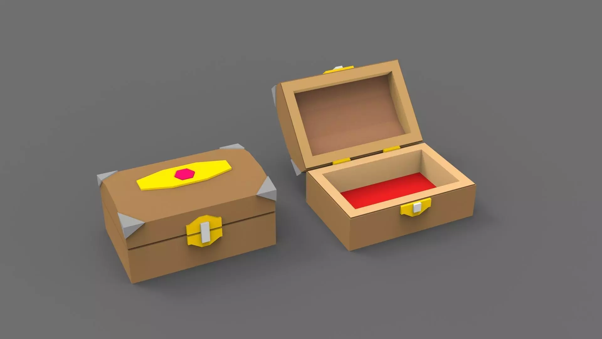 Low Poly Stylized Casket Lowpoly 3D model Low-poly 3D model_0