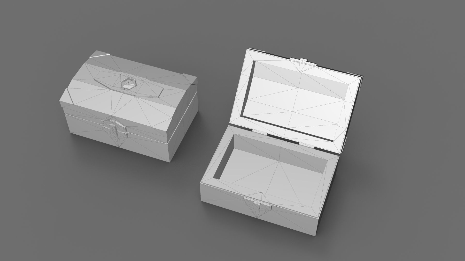 Low Poly Stylized Casket Lowpoly 3D model Low-poly 3D model_4