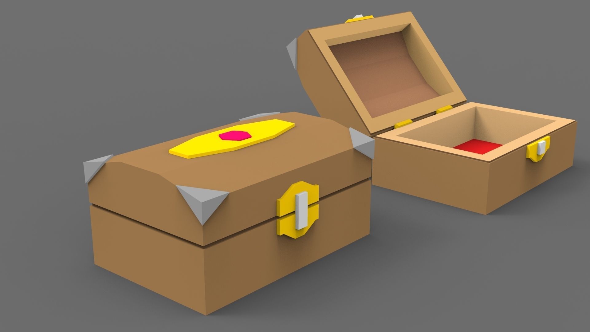 Low Poly Stylized Casket Lowpoly 3D model Low-poly 3D model_1