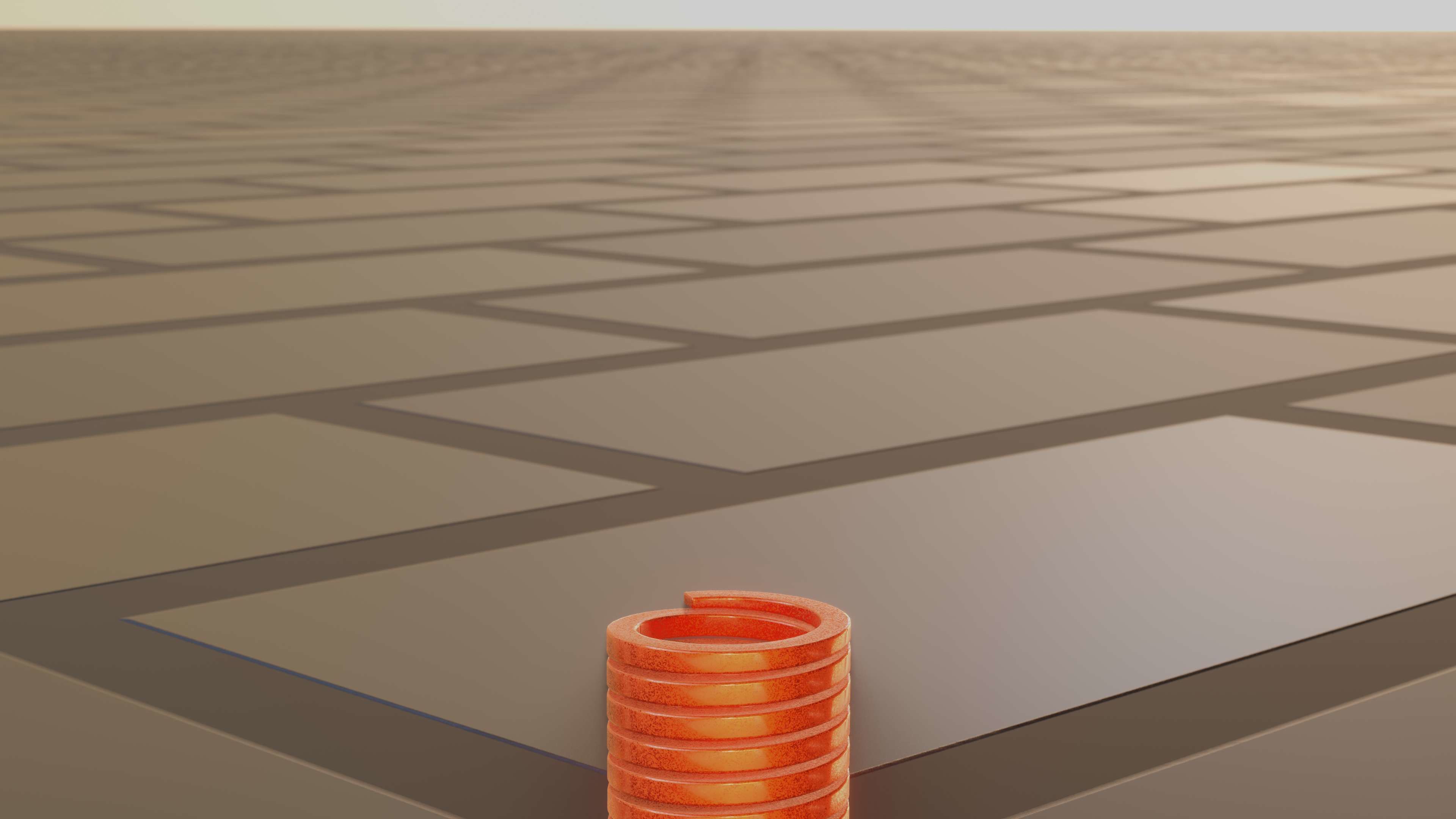 E-Scooter Spring with Procedural PBR Material Setup 3D model_68