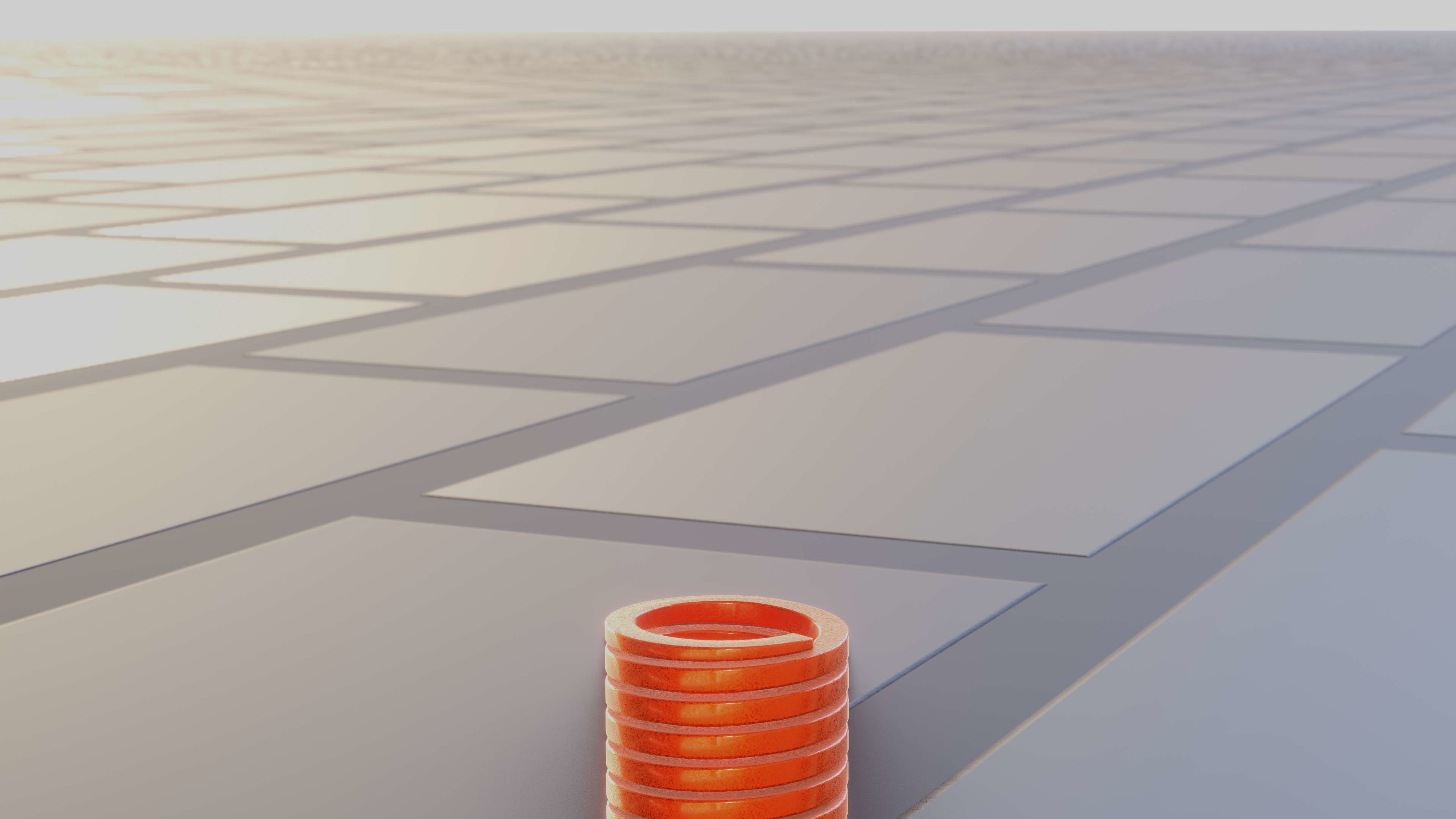 E-Scooter Spring with Procedural PBR Material Setup 3D model_28