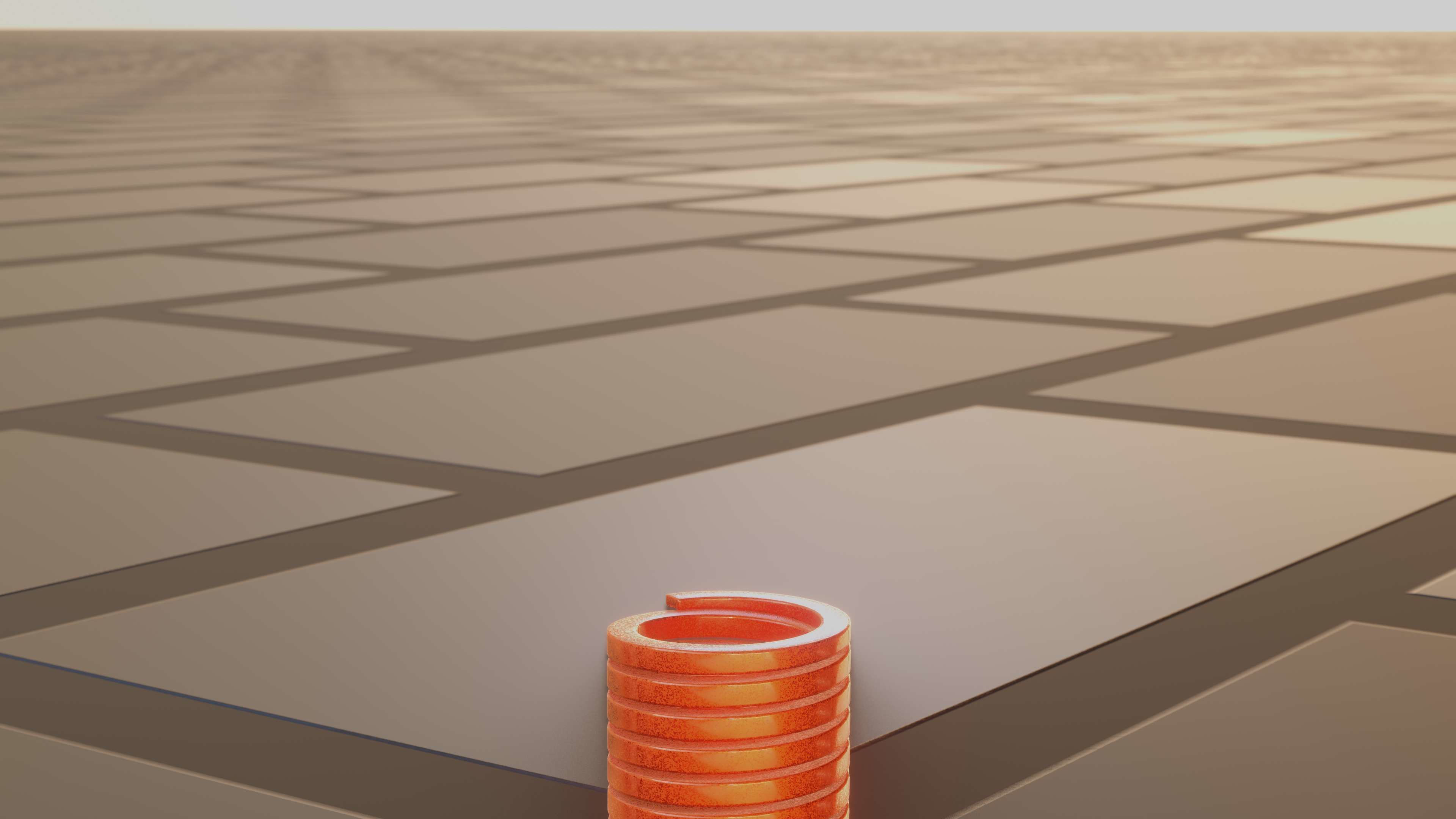 E-Scooter Spring with Procedural PBR Material Setup 3D model_66