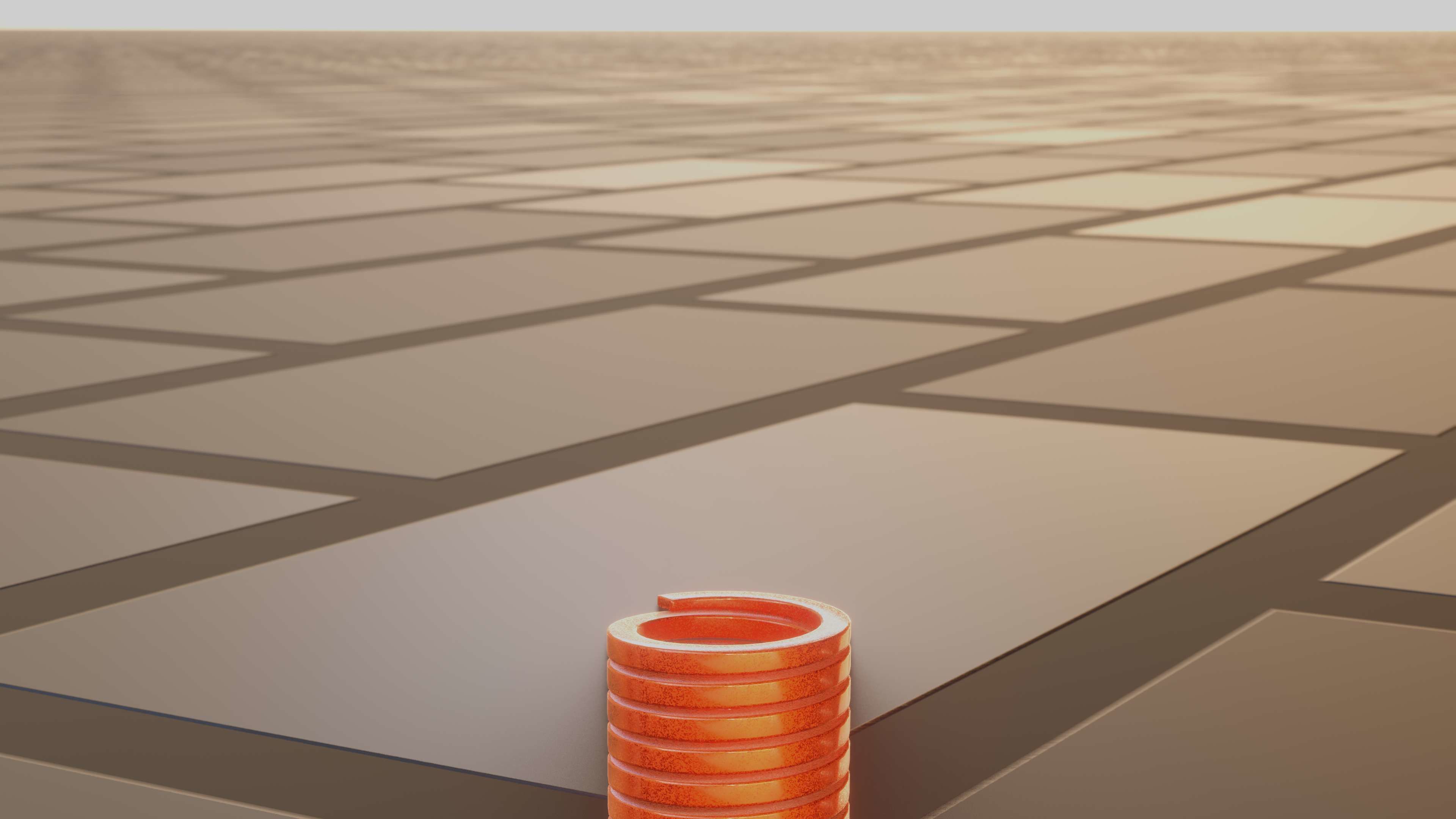 E-Scooter Spring with Procedural PBR Material Setup 3D model_65