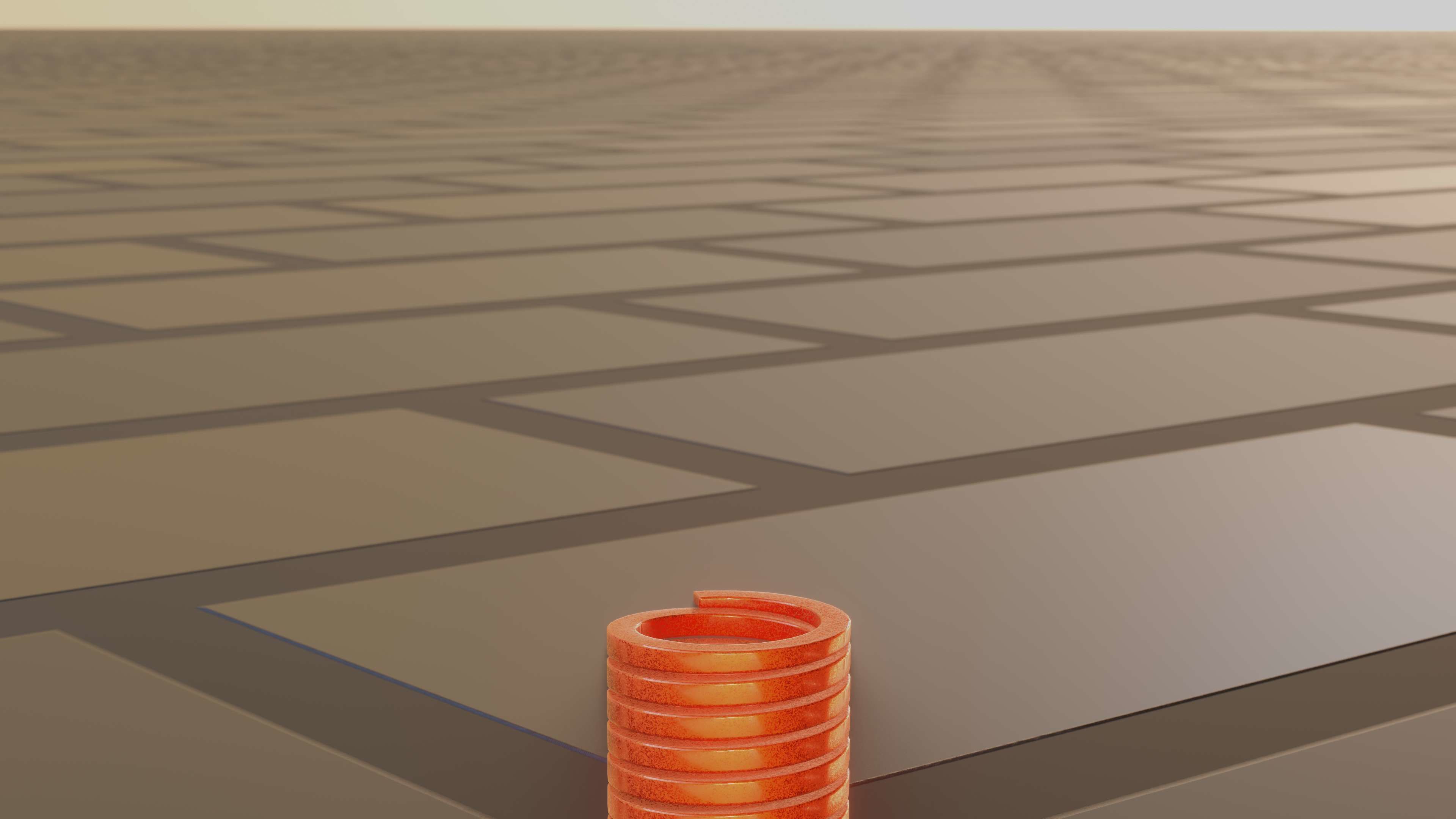 E-Scooter Spring with Procedural PBR Material Setup 3D model_69