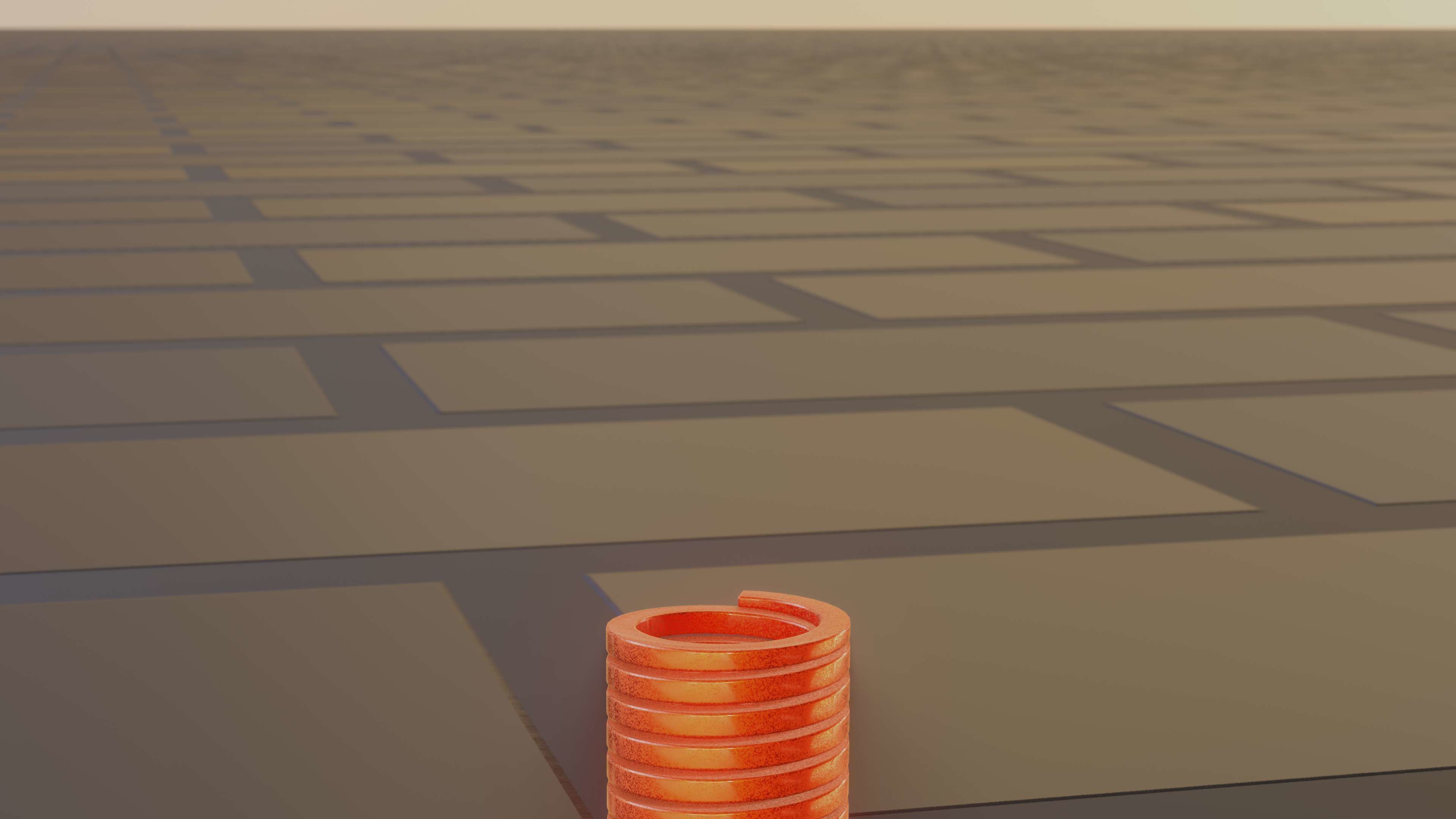 E-Scooter Spring with Procedural PBR Material Setup 3D model_74