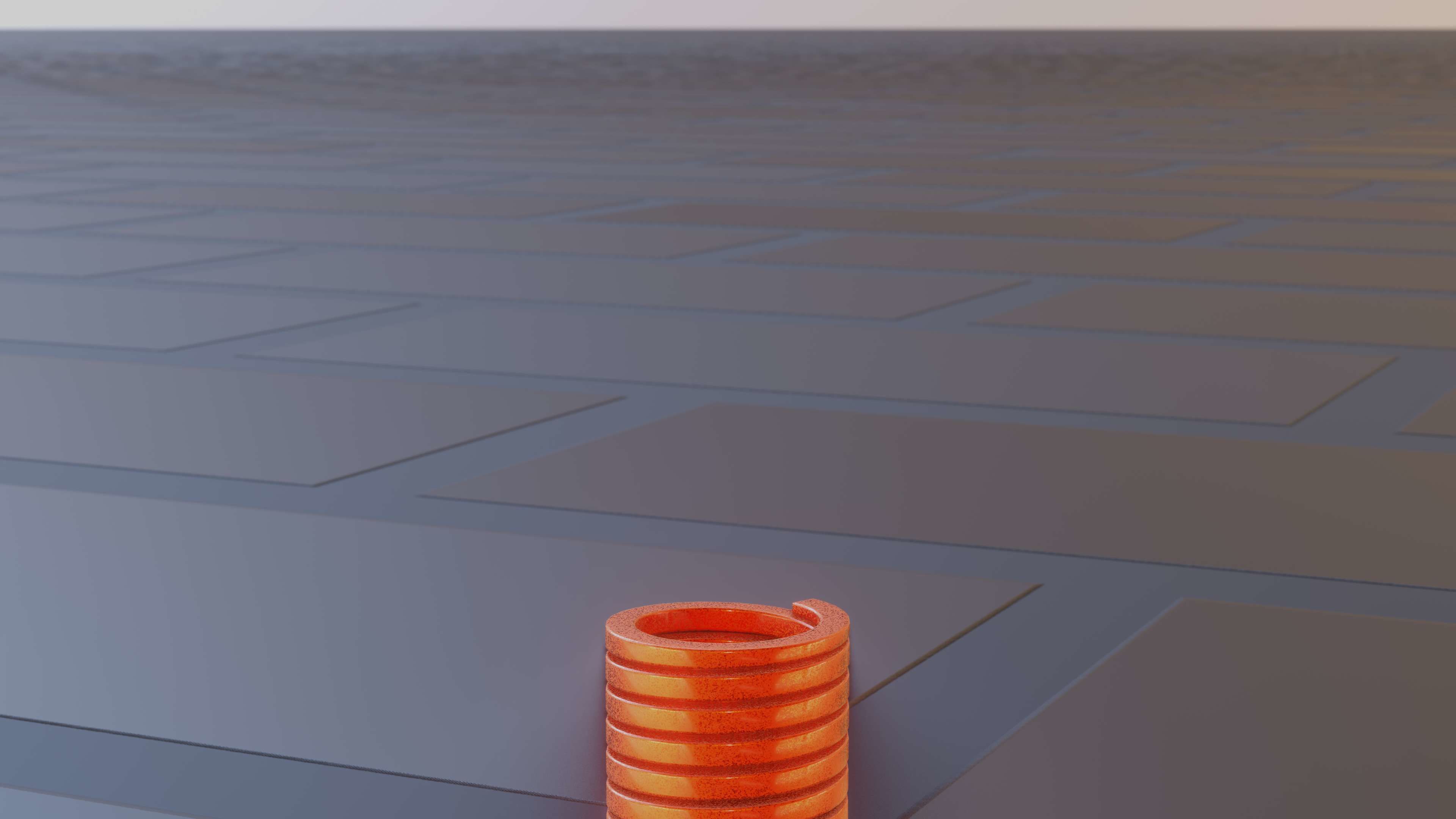 E-Scooter Spring with Procedural PBR Material Setup 3D model_10