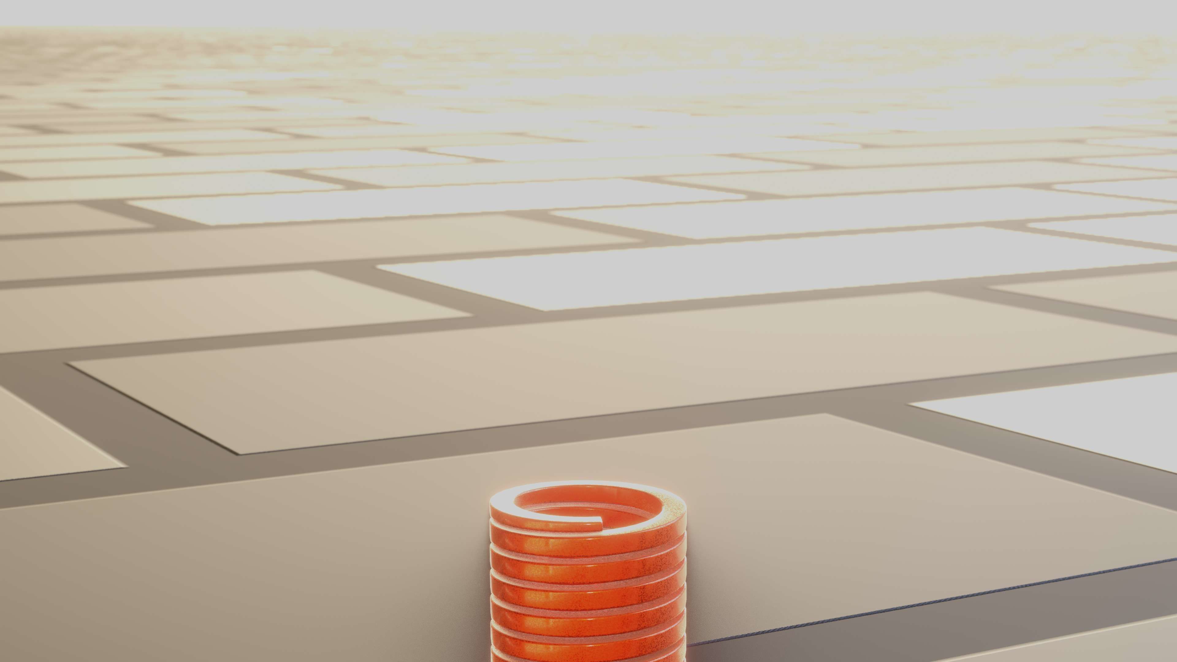 E-Scooter Spring with Procedural PBR Material Setup 3D model_35