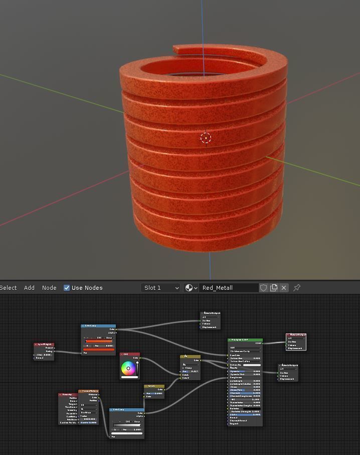E-Scooter Spring with Procedural PBR Material Setup 3D model_3