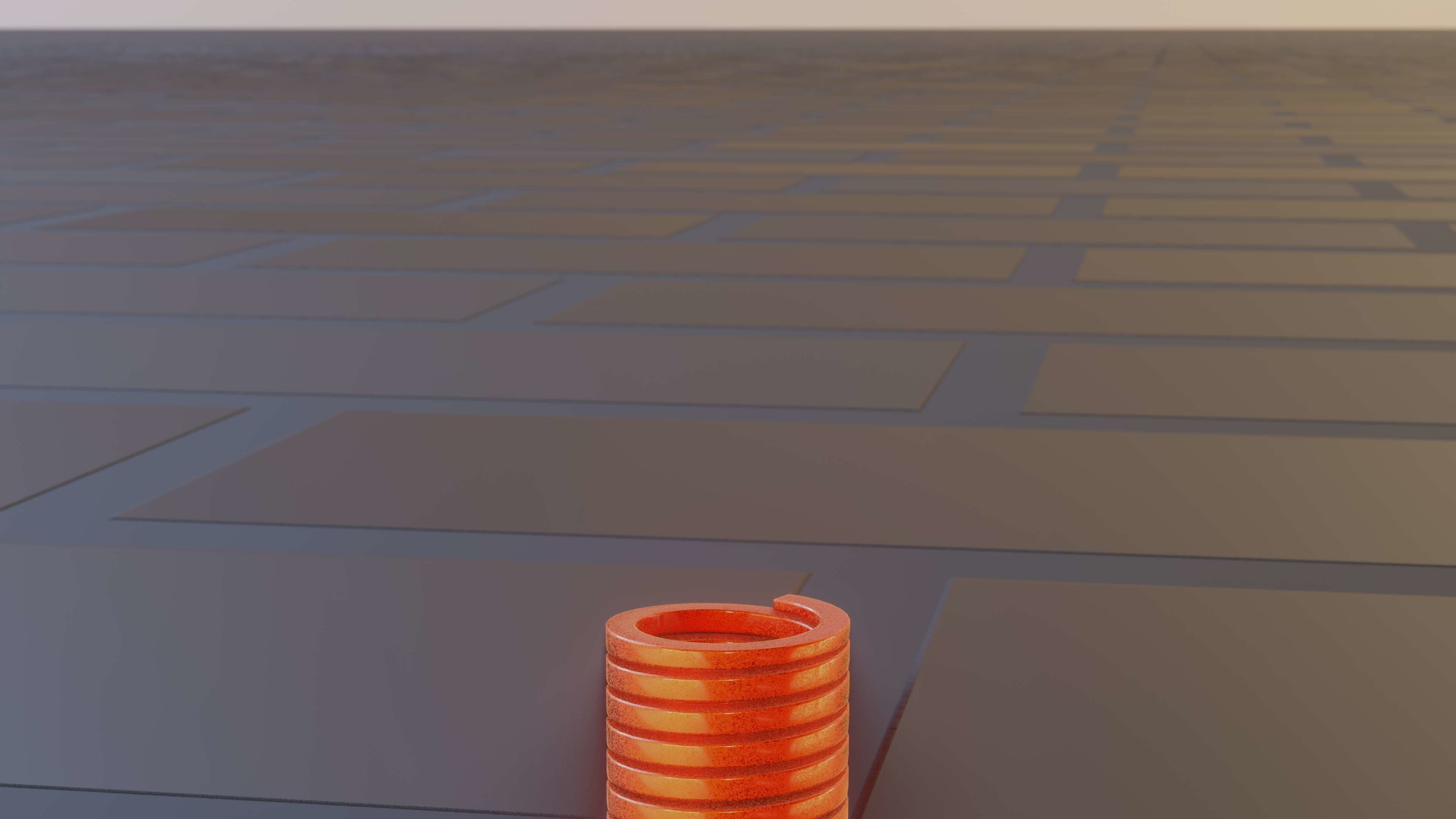 E-Scooter Spring with Procedural PBR Material Setup 3D model_7