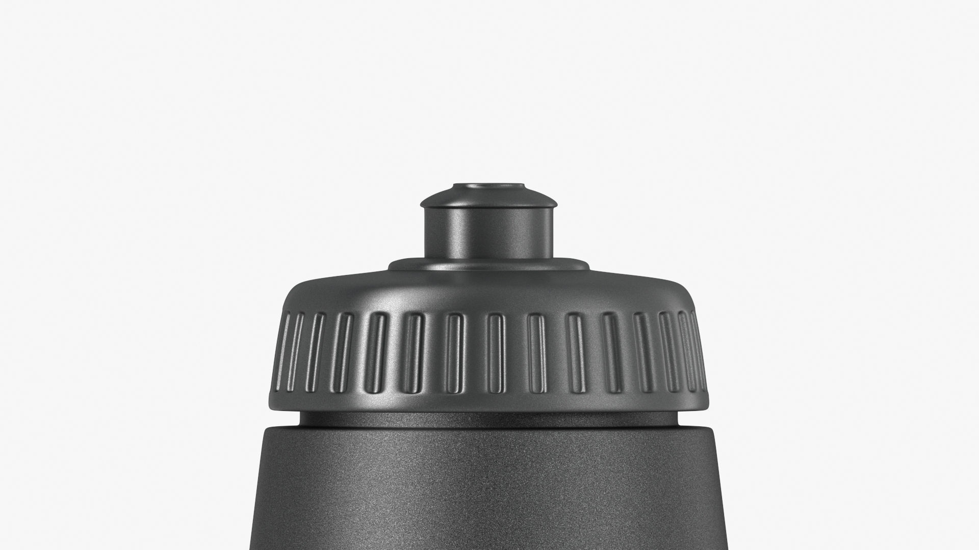 Black Plastic Sport Bottle - water botle with cap Low-poly 3D model_3