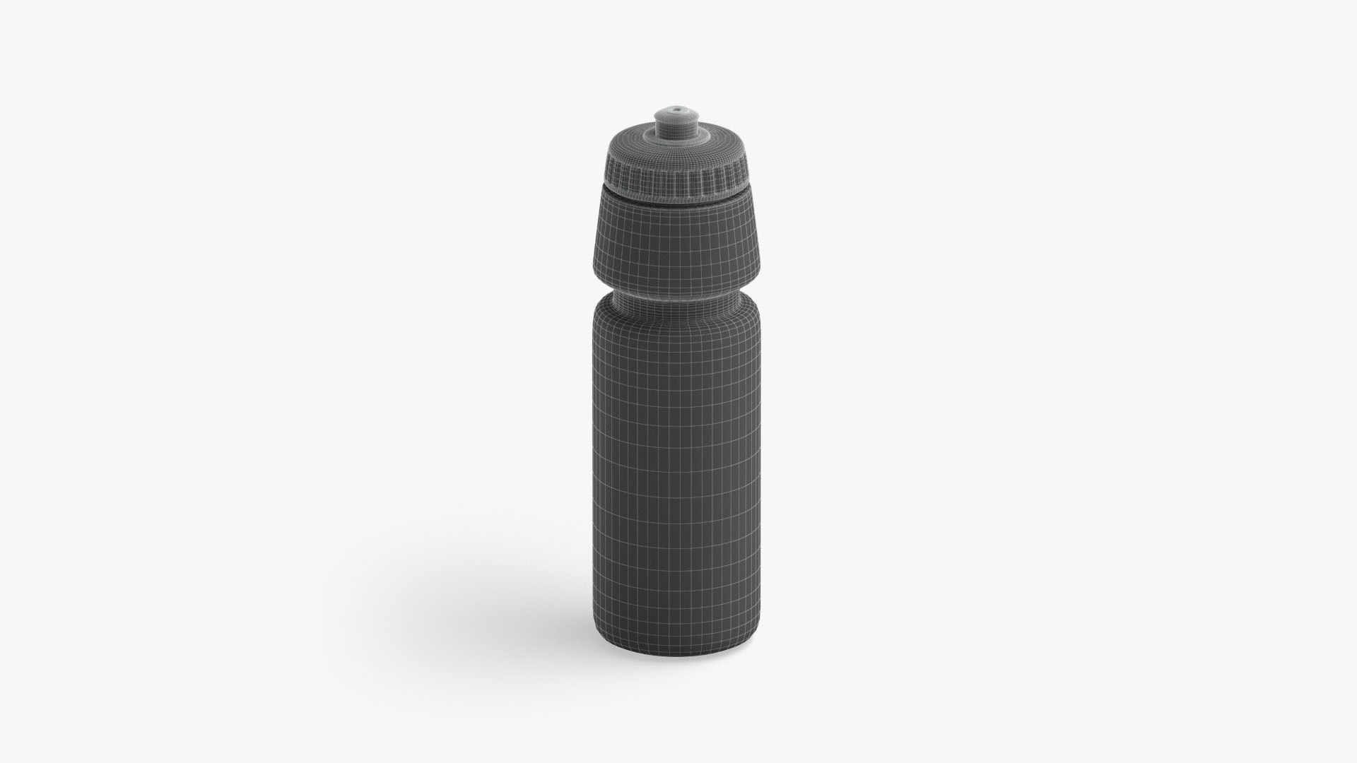 Black Plastic Sport Bottle - water botle with cap Low-poly 3D model_7