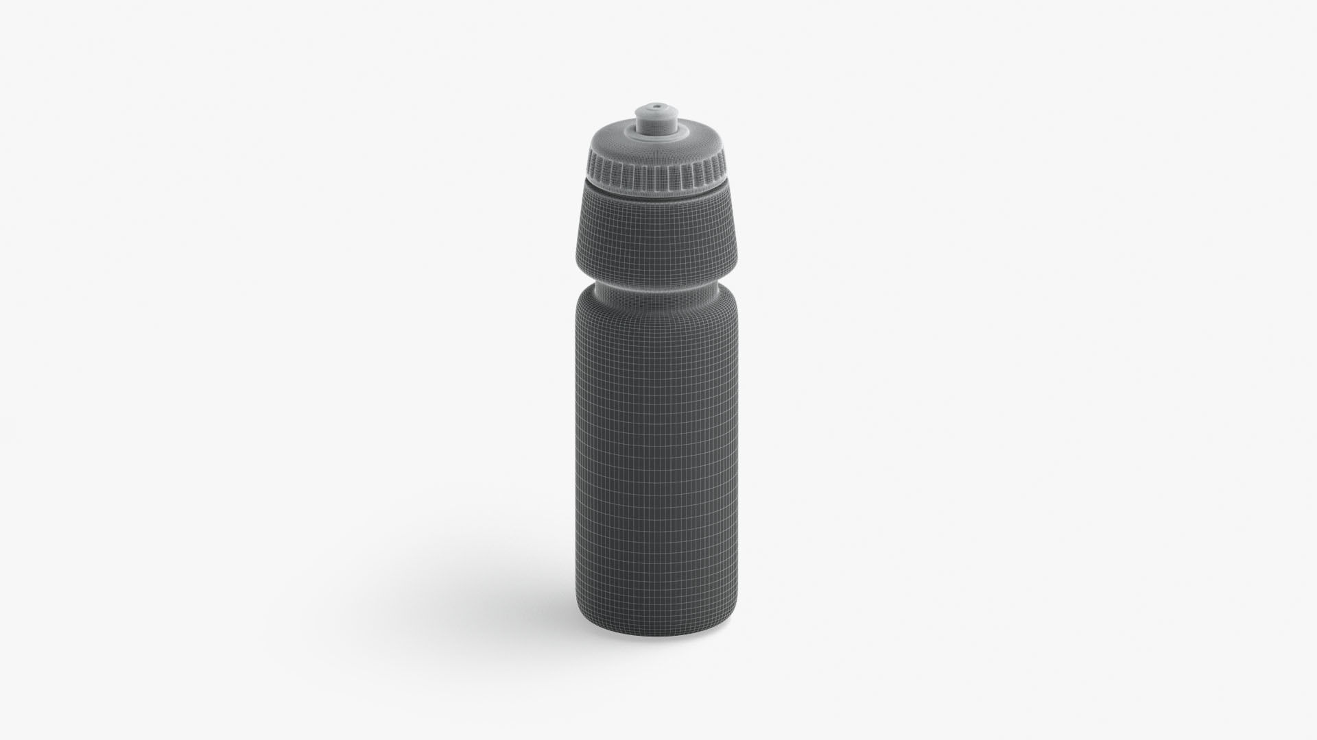 Black Plastic Sport Bottle - water botle with cap Low-poly 3D model_8