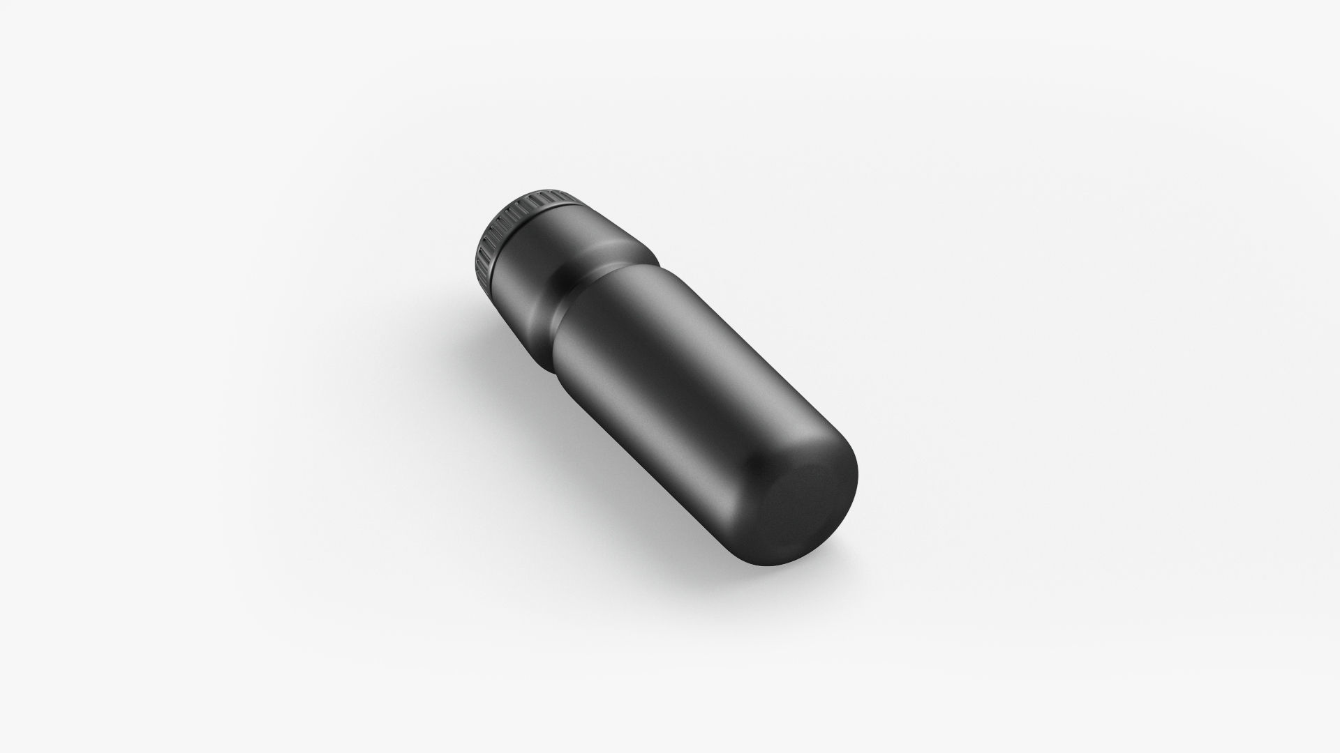 Black Plastic Sport Bottle - water botle with cap Low-poly 3D model_2