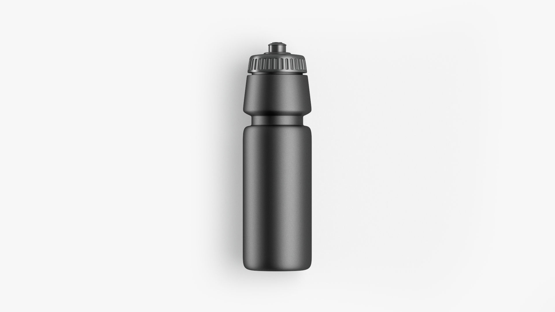 Black Plastic Sport Bottle - water botle with cap Low-poly 3D model_4