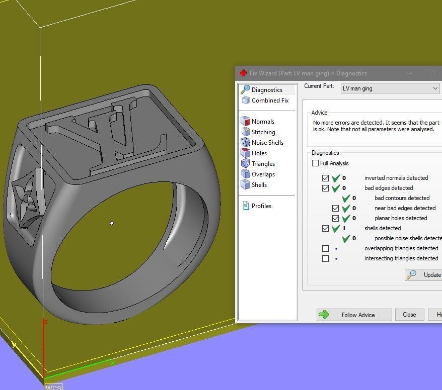 Louis vuitton LV ring men man 3D print model_7