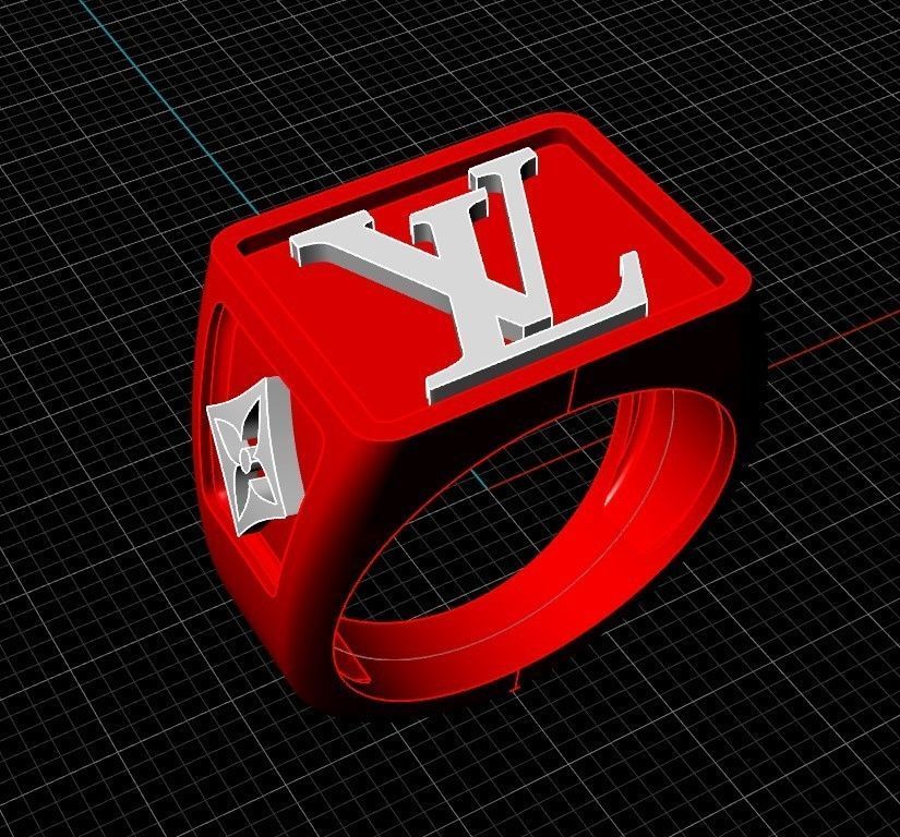 Louis vuitton LV ring men man 3D print model_5