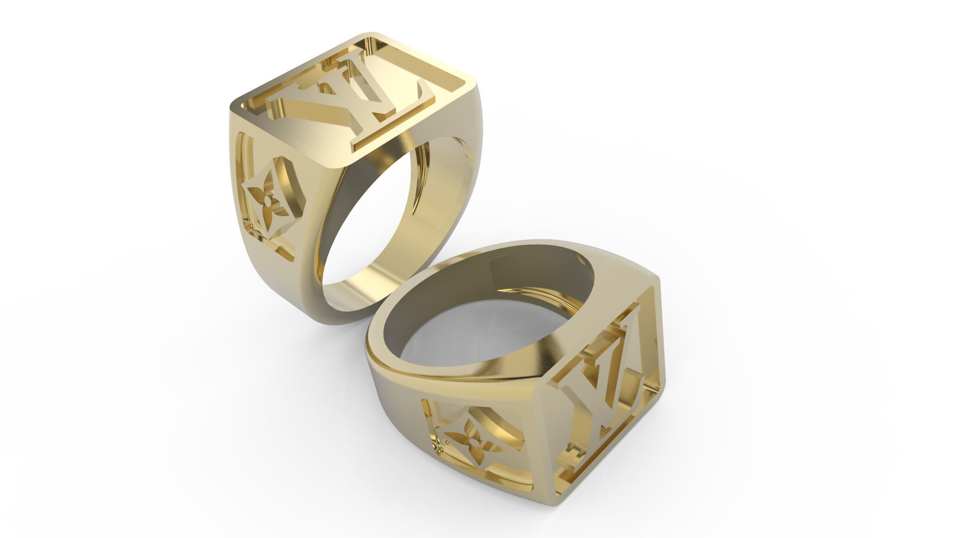 Louis vuitton LV ring men man 3D print model_14