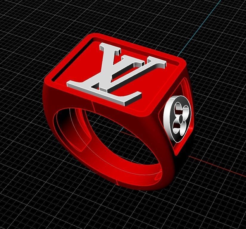 Louis vuitton LV ring men man 3D print model_4