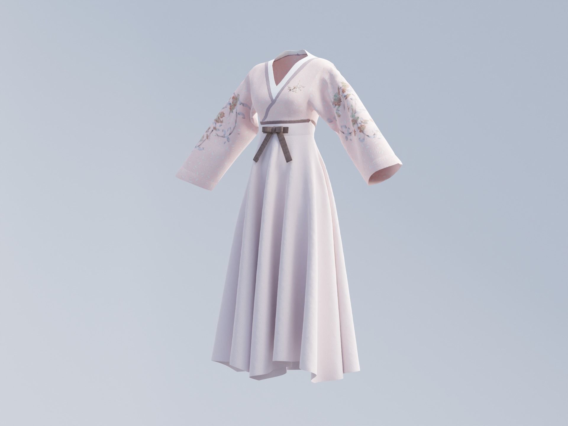 Hanfu Hanbok clothes  3D model_1