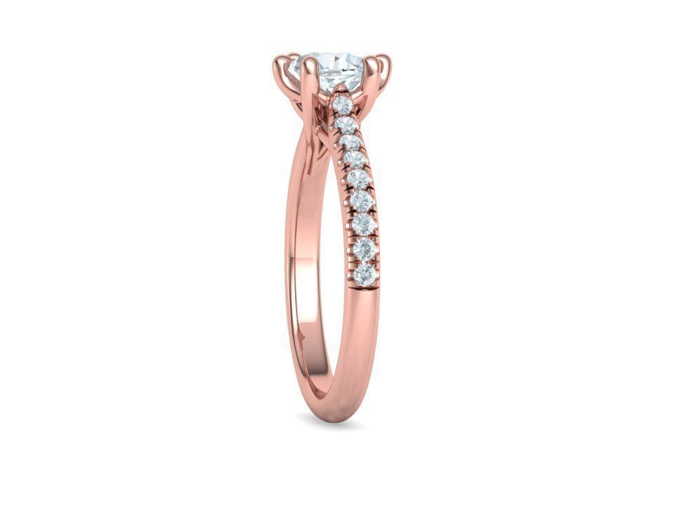 Trellis Solitaire Ring 6mm stone pave setting 3dmodel 3D print model_31