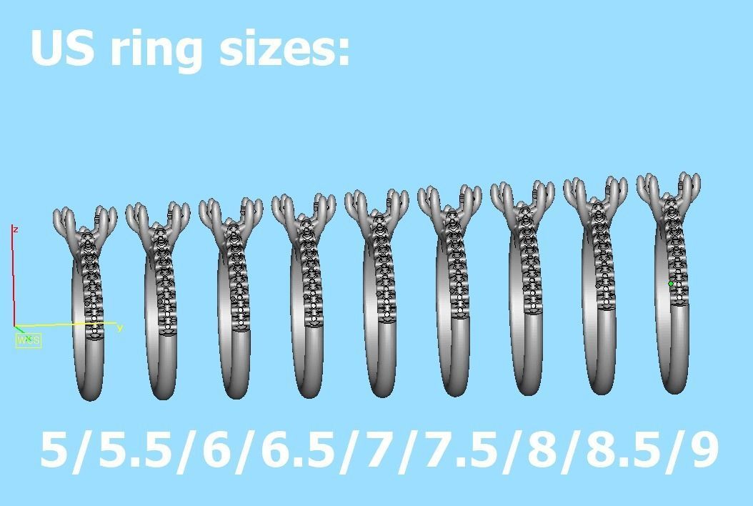 Trellis Solitaire Ring 6mm stone pave setting 3dmodel 3D print model_17