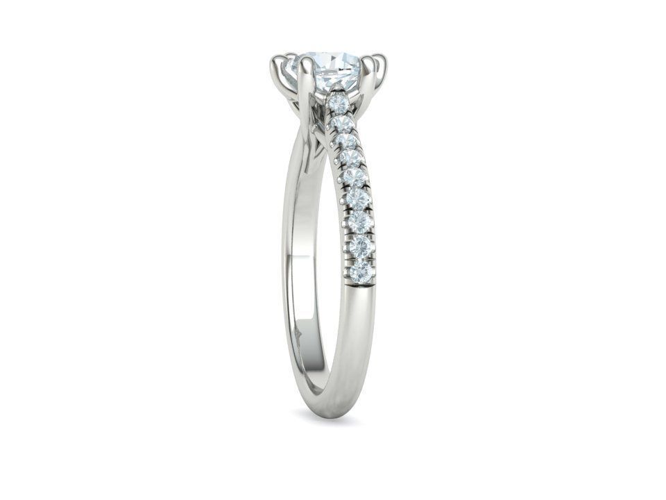 Trellis Solitaire Ring 6mm stone pave setting 3dmodel 3D print model_33