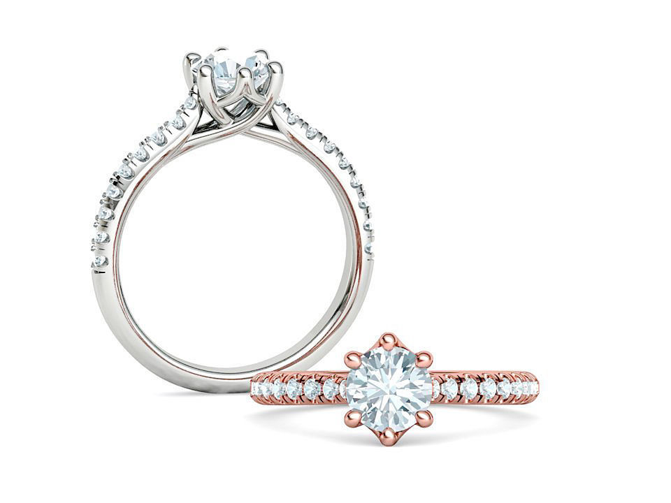 Trellis Solitaire Ring 6mm stone pave setting 3dmodel 3D print model_3