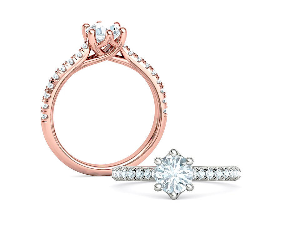 Trellis Solitaire Ring 6mm stone pave setting 3dmodel 3D print model_5