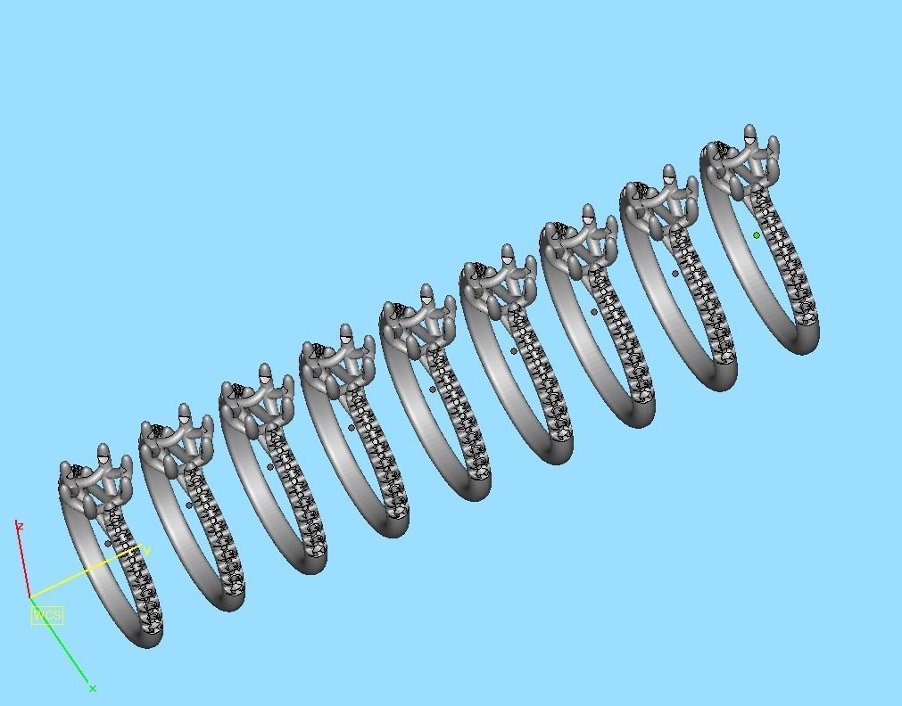 Trellis Solitaire Ring 6mm stone pave setting 3dmodel 3D print model_44