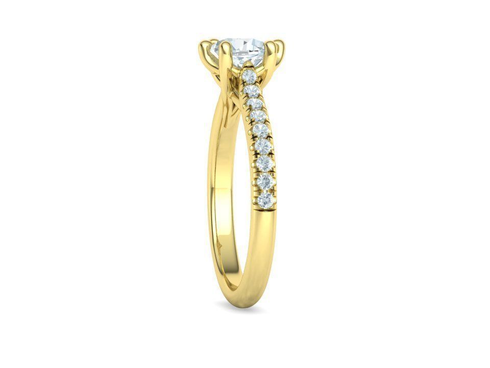 Trellis Solitaire Ring 6mm stone pave setting 3dmodel 3D print model_32