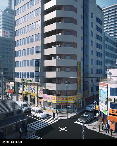 Osaka - World Builder Low-poly 3D model 2