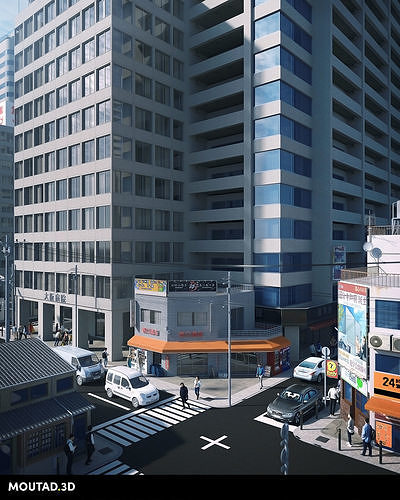 Osaka - World Builder Low-poly 3D model 6