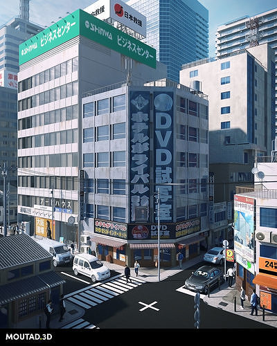 Osaka - World Builder Low-poly 3D model 4