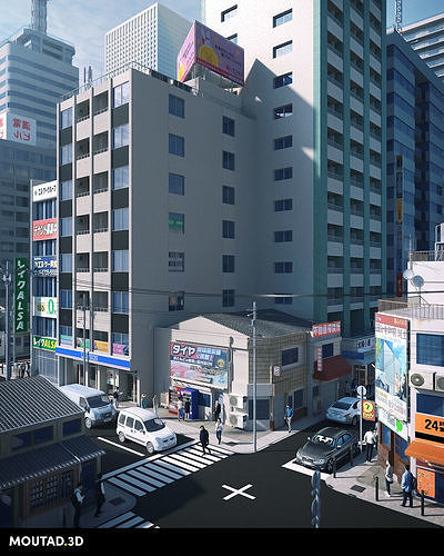 Osaka - World Builder Low-poly 3D model 3