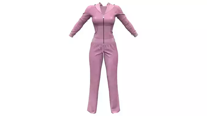 Pink Velvet Tracksuit Sportswear Low-poly 3D model